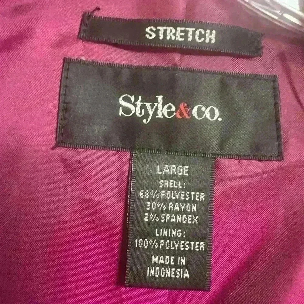 In Perfect condition Style & Co. Purple Double Breasted Button women Jacket SZ L